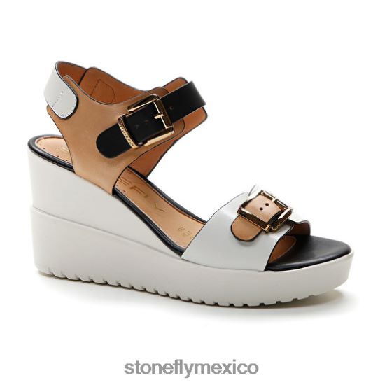 P64Z176 Stonefly mujer ely 17 becerro lthmarrón/blanco/negro sandalias