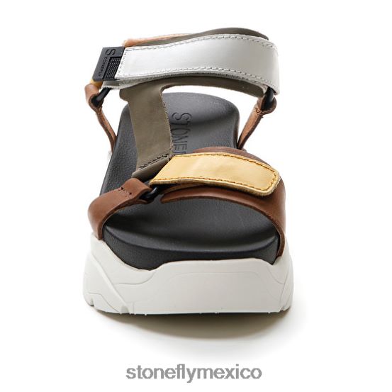 P64Z178 Stonefly mujer fantasía 3 becerro lthamarillo/marrón/verde/blanco sandalias