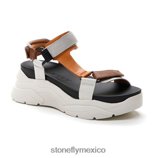 P64Z179 Stonefly mujer fantasía 3 becerro lthamarillo/marrón/naranja/blanco sandalias