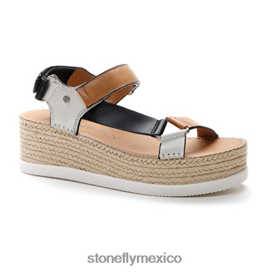 P64Z199 Stonefly mujer alexia 6 pantorrilla lthmarrón/blanco/negro sandalias