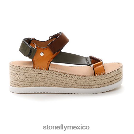 P64Z200 Stonefly mujer alexia 6 pantorrilla lthmarrón/verde/naranja sandalias