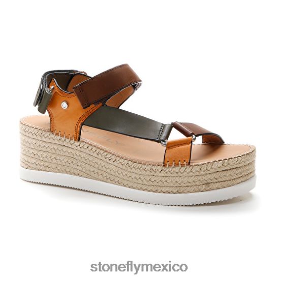P64Z200 Stonefly mujer alexia 6 pantorrilla lthmarrón/verde/naranja sandalias