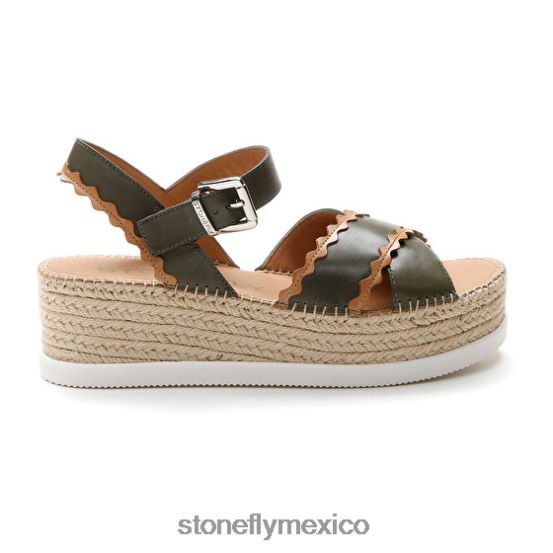 P64Z204 Stonefly mujer alexia 2 pantorrilla lthmarrón/verde sandalias