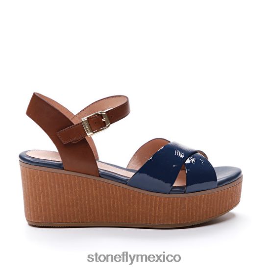 P64Z228 Stonefly mujer diva 9 charol/becerroazul sandalias