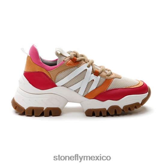 P64Z61 Stonefly mujer twiggy 1 textil/nappa lthrojo/rosa/marrón/naranja zapatos