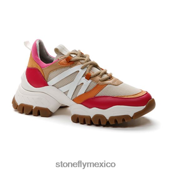 P64Z61 Stonefly mujer twiggy 1 textil/nappa lthrojo/rosa/marrón/naranja zapatos