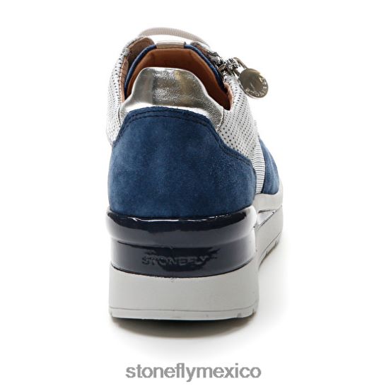 P64Z84 Stonefly mujer crema 40 velour/textil/nappa lthazul/plata/blanco zapatos